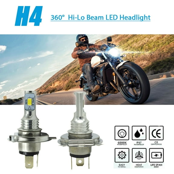 H4 For Kawasaki Vulcan VN900C VN900B VN900D 2007-2017 LED Headlight Bulbs White