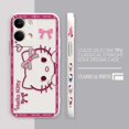 thumbnail image 3 of Case For OPPO RENO 10 8 8T 7 6 5 4 3 LITE 5G PRO PLUS Colour Simple Liquid Silicone Case Cover Funda Pink Hello K-Kitty, 3 of 5
