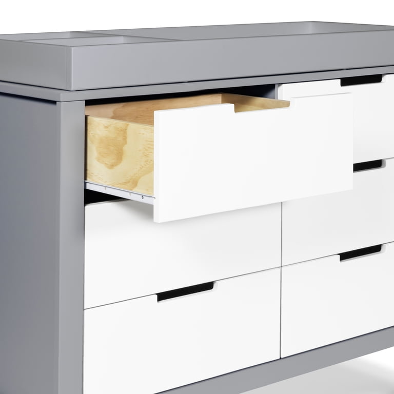 carter's by davinci colby 6-drawer dresser in grey and white Carter's Colby 6-Drawer Dresser  DaVinci Baby