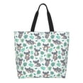 thumbnail image 2 of Bingfone Canvas Tote Bag For Women With Inner Pocket Aesthetic Cute Shopping Tote Bags Reusable Grocery Bags-Bears And Tropical Leaves, 2 of 9