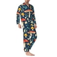 thumbnail image 3 of Kll Colorful Mushrooms Sleepwear Mens Flannel Pajamas,Long Cotton Pj Set, 3 of 9