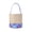 Blue & Purple, variant on Halloween Linen Candy Bucket, Sturdy Canvas Reusable Fabric Gift Tote Basket with Plaid Handle and Base, Candy Storage Hand Bag for Kids Gifts Exchanging, Holiday Party Decor - Blue & Purple