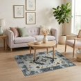thumbnail image 3 of ODIKA 4'x6' Washable Area Rug Stain Resistant, Low Pile, Easy Care Oushak Medallion Distressed Vintage Scrollwork Bordered Traditional for Dorm Room, Small Living, 3 of 7