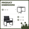 thumbnail image 6 of Devoko 3 Pieces Patio Conversation Set Cushioned PE Rattan Bistro Chairs with Table, Gray, 6 of 6