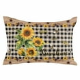 thumbnail image 2 of Sunflower Plaid Throw Pillow Covers, Country Sunshine Star Vintage Bee Black Soft Breathable Pillow Cases with Zipper for Sleeping, King Size Pillowcases for Couch Bed Sofa Chair 20x36 Inches, 2 of 6