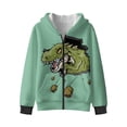 thumbnail image 2 of Psesaysky Boys Hoodie Dinosaur Print Green Jacket Sweatshirt with Pocket Winter Coat Jacket for Boys Zip Hooded Long Sleeve Tops, Size S, 2 of 7
