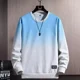 thumbnail image 3 of Sudaderas para hombre, ropa de hombre de color degradado, camiseta azul, sin capucha, jersey, top barato, moda Harajuku, sudadera emo, otoño, 3 of 5