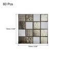 thumbnail image 2 of 60Pcs 3D Wall Stickers, 10 x 10cm Square Mosaic Tile Wallpaper Self-Adhesive Waterproof Black Gold, 2 of 6