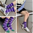 thumbnail image 4 of CoCozhu 3/6 Pairs Retro Style Striped Socks, Combed Cotton Moisture-wicking Athletic Crew socks for Women, 4 of 6