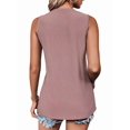 thumbnail image 2 of Débardeurs pour Femmes Sans Manches Chemises à Oeillets Gris Rose m, 2 of 7