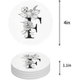 thumbnail image 1 of FMSHPON Letter F with Flower Set of 4 Round Coaster for Drinks, Absorbent Ceramic Stone Coasters Cup Mat with Cork Base for Home Kitchen Room Coffee Table Bar Decor, 1 of 6