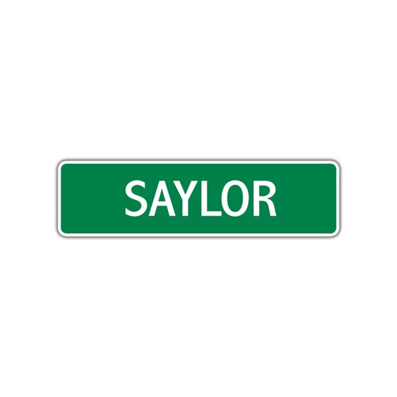 Saylor Girls Children Name Letter Printed Label Indoor Outdoor Unique Wall Plaque Decoration Aluminum Metal Sign 4"x13.5"