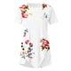 thumbnail image 3 of Blusas de Manga Corta para las Mujeres Botón Impreso Cuello Redondo Top Casual, Blusas para las Mujeres Casual, 3 of 5