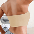 thumbnail image 3 of Women Front Buckle Strapless Bra Wireless Non Padded Bandeau Bra, 3 of 8