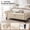 Beige & Brown Legs, variant on 60” Queen Size Faux Leather Storage Bench with Tufted Button, Rolled Arms & Vintage Rivets, Ottoman Bench for Bed Foot, Living Room, Entryway, Black