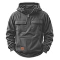 thumbnail image 4 of Mercatoo Boys Hoodies Half Zip Hooded Pullover Long Sleeve Oversized Sweatshirts with Pockets Fall Winter Ribbed Athletic Tops, 4 of 9
