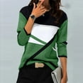 thumbnail image 4 of Jinhomg Color Block Tops for Women Casual Long Sleeve Crewneck Patchwork T Shirts Trendy Fall Loose Tunic Tops Green,S, 4 of 4