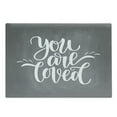 thumbnail image 1 of You Are Loved Cutting Board, Hand Written Funky Text Valentines Day Thematic Chalkboard Effect Backdrop, Decorative Tempered Glass Cutting and Serving Board, in 3 Sizes, by Ambesonne, 1 of 2