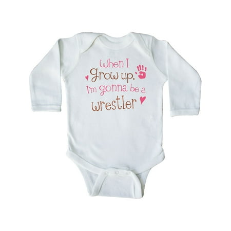 

Inktastic Wrestling Future Wrestler Girls Gift Baby Boy or Baby Girl Long Sleeve Bodysuit