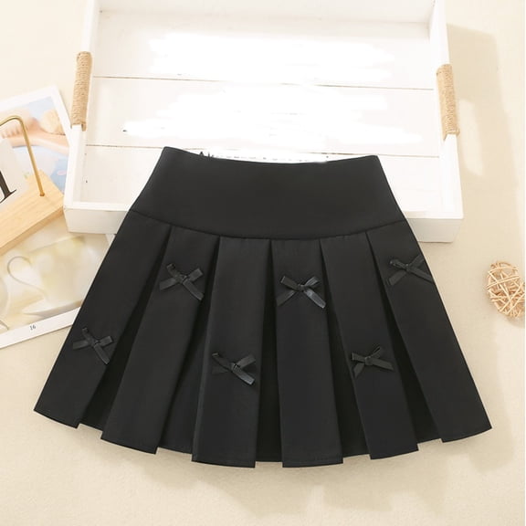 Girls' Active Casual Mini Black Skirt High Waist Kids Uniforms for Girls 8-9 Years