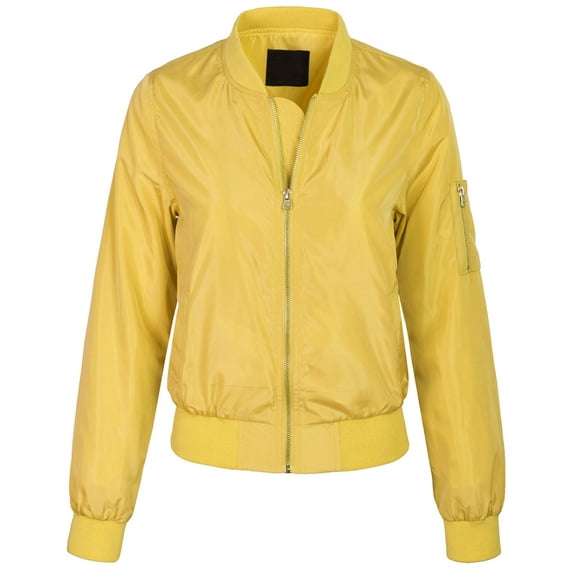 KOGMO Womens Classic Zip Up Lightweight Bomber Jacket