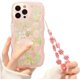 thumbnail image 1 of Funda compatible con iPhone 12 Pro, bonita funda transparente con diseño de conejo floral y corazón, con correa de muñeca para mujer, funda protectora completa de TPU suave para iPhone 12 Pro -, 1 of 8