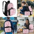 thumbnail image 2 of Yspwyqan Pink Polka Dot Axolotl Strawberry Backpack Set 4Pcs with Lunch Box Pencil Case Water Bottle Bag, Double Zipper Lightweight Bookbags Fits 14" Laptop for Elementary School Travel, 2 of 7