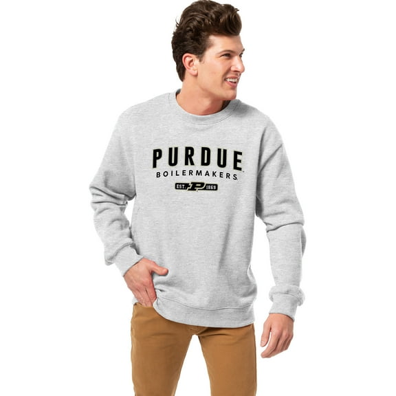 Men's League Collegiate Wear Heather Gray Purdue Boilermakers Essentials 2.0 Fleece Pullover Sweatshirt