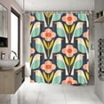 thumbnail image 3 of Flower Bird Shower Curtain Vintage Mid Century Modern Abstract Geometric Bathroom Curtain Boho Retro Classic 1950S 1960S Home Bathtub Decor Fabric Waterproof Bath Curtain 72x72 Inch, 3 of 6
