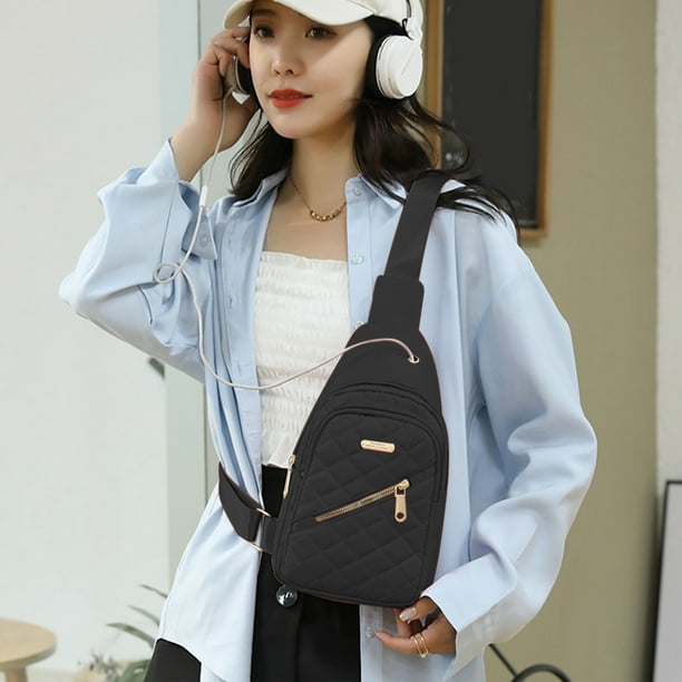 Bolso Bandolera de Viaje Moderno para Hombre y Mujer, Ligero, de Gran Capacidad, de Tela Impermeable, Práctico Bolso Bandolera Frontal.