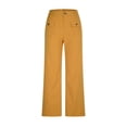 thumbnail image 4 of FRSASU Women's Dress Pants Wide Leg Pull On Stretchy Work Slacks High Waisted Business Casual Straight Trousers with Pockets Yellow, 4 of 9