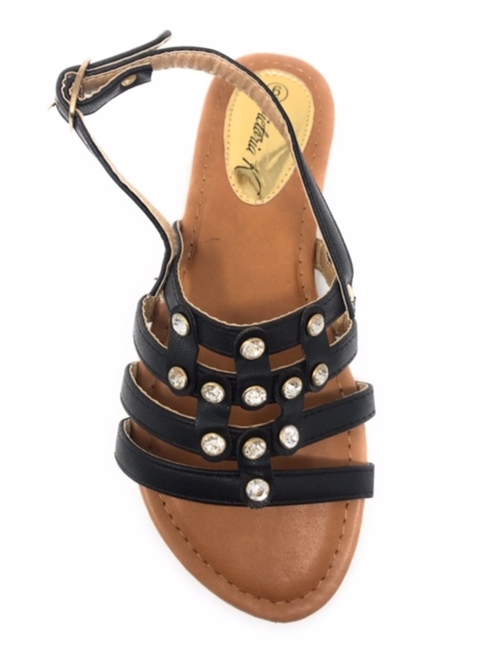 Victoria K Women's Front Strapped With Rhinestone Sandals