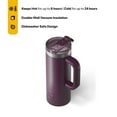 thumbnail image 3 of RTIC 20 oz Ceramic Lined Insulated Road Trip Travel Mug, Leak-Resistant Lid, Plum, 3 of 7