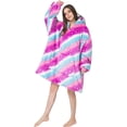 thumbnail image 4 of Oversized Wearable Pajamas With Big Pockets,Soft Plush Sweatshirt Hooded Popular Tops One Size Fits, 4 of 6