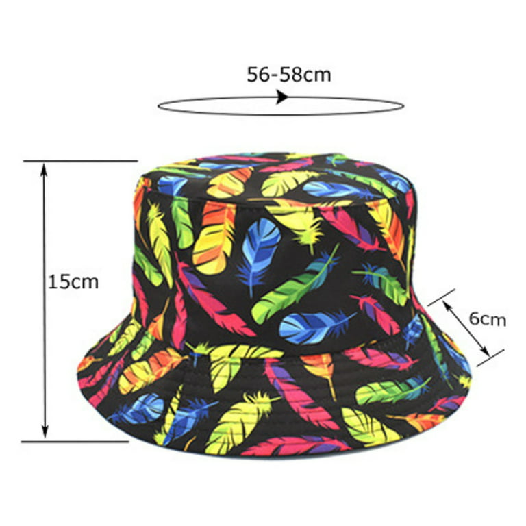 Veki Printed Fishermans Hat Mens And Women's Outdoor Sunshade Hat Double  Sided All Purpose Pot Hat Garden Hat Men