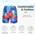 thumbnail image 6 of Picia Bright Flowers pattern Mens Swim Trunks with Compression Liner Stretch Beach Shorts Quick Dry with Zipper Pockets No-Chafing Board Shorts-Medium, 6 of 9
