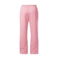 thumbnail image 4 of Sweatpants Women Casual Baggy Elastic Waisted Pants Wide Leg Gym Trousers with Pockets Pink S, 4 of 4