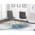 thumbnail image 2 of Nia 24" Counter Height Gray Faux Leather Barstools w Metal Legs Set of 2, 2 of 6