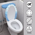 thumbnail image 3 of HELLHERO Stylish Gifts for Bathroom, Soft Polyester Fabric Toilet Lid Covers, Stretch, Elastic Edge, 2-Piece (Penguin), 3 of 5