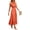 Orange, variant on PRETTYGARDEN Women's Midi Summer Dresses Casual V Neck Swiss Dot Ruffle Sleeveless A Line Beach Sun Dress