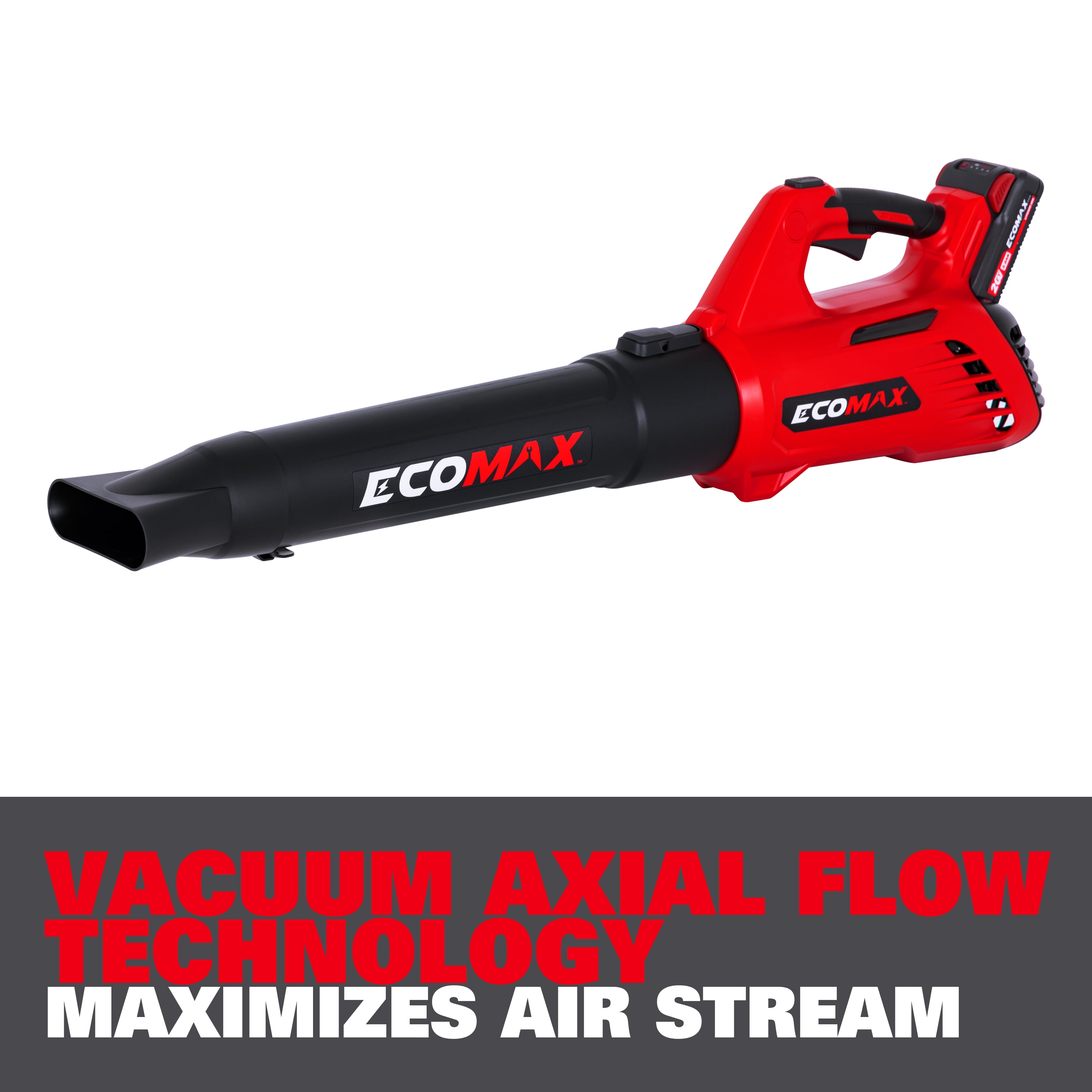 Ecomax EMA2002-002A 20V Battery-Powered Cordless Leaf Blower 365 CFM – Includes Rechargeable 2.0Ah Battery & Charger