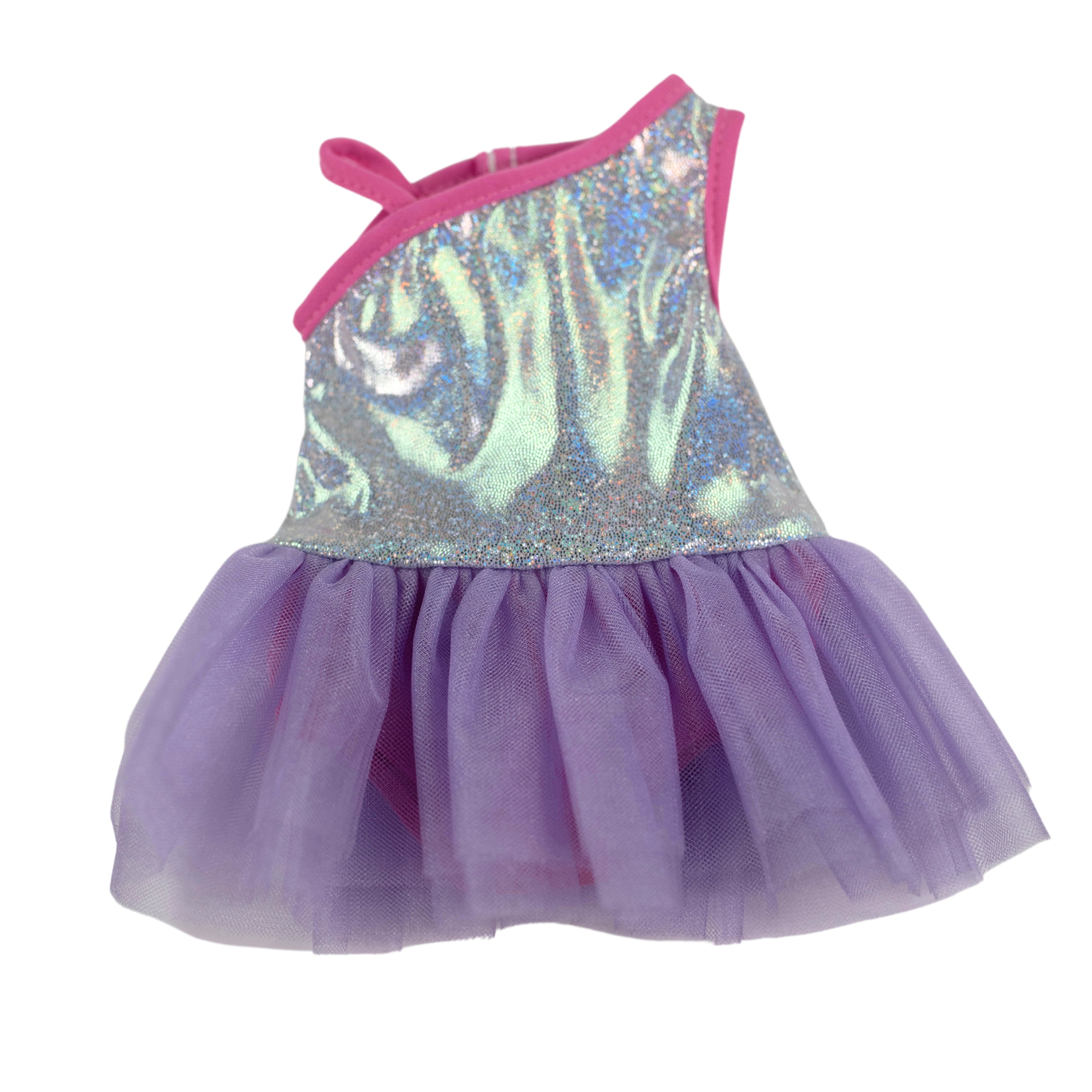 My Life As – Ensemble Ballerine pour Poupée de 18 pouces, 3 Pièces, Argent avec rose et violet