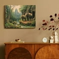 thumbnail image 4 of YILUYINQING Elephants Jungle Stream Canvas Wall Art Home Decor 16x12in, 4 of 6
