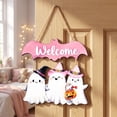 thumbnail image 4 of Qjidjing Halloween Ghost Door Hanging, Ghost Welcome Sign, 2D Wooden Craft, Decorative Entryway Design, Courtyard Wall, Front Porch, Entryway Display, 4 of 6