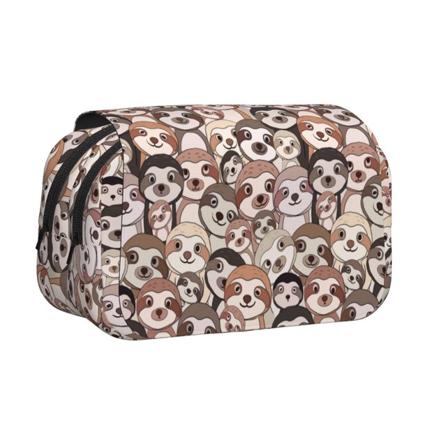 Easygdp Brown Sloth para Estuche de Lápices con Tapa Flip, Suministros de Oficina y Universidad para Adolescentes y Adultos