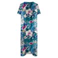 thumbnail image 4 of IROINNID Long Dresses For Women Casual Comfy V-Neck Buttons Short Sleeve With Pocket Printed Swing Maxi Dresses Summer Saving, 4 of 4