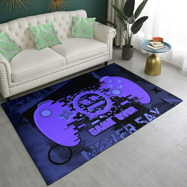 Boys Bedroom Game Carpet Game Handle Floor Mat Game Player Carpet Square Game Room Decorative Door Mat Suitable for Bedroom Room Game Room Floor Mat 120*160cm