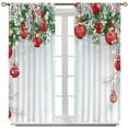 thumbnail image 4 of 2Pcs Christmas Curtains, Blue Christmas Background with Branches Ribbons Snowflakes Xmas Theme Blackout Rod Pocket Window Drapes for Living Room Bedroom Kitchen Party Decor, 4 of 5