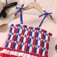 thumbnail image 4 of CAUYDY Baby Girls 4th of July Dress Toddler Girl Outfit 1-6T Kids Patriot Fourth of July Independence Day Clothes Flag Print Strap Summer Smocked Sundress (Sizes 7-8 Years,Red), 4 of 6