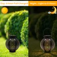 thumbnail image 1 of Kuymtek Linternas solares - Luz colgante decorativa para exteriores con diseño floral ahuecado, 1 of 8